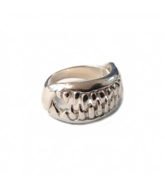 R000283 Sterling Silver Ring Genuine Solid Hallmarked 925 Shark Jaws Handmade